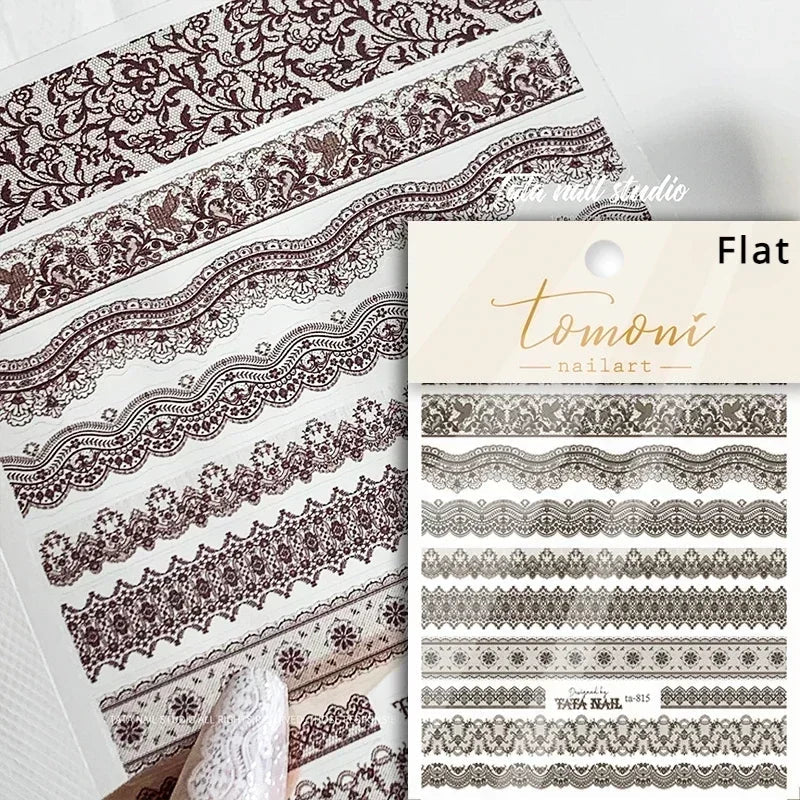 Charming Geometric Black Khaki Brown Grid Houndstooth Snowflake Flat Chic  Adhesive Nail Art Decoration Stickers Manicure Decals (Online Order Only)