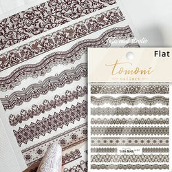 Charming Geometric Black Khaki Brown Grid Houndstooth Snowflake Flat Chic  Adhesive Nail Art Decoration Stickers Manicure Decals (Online Order Only)