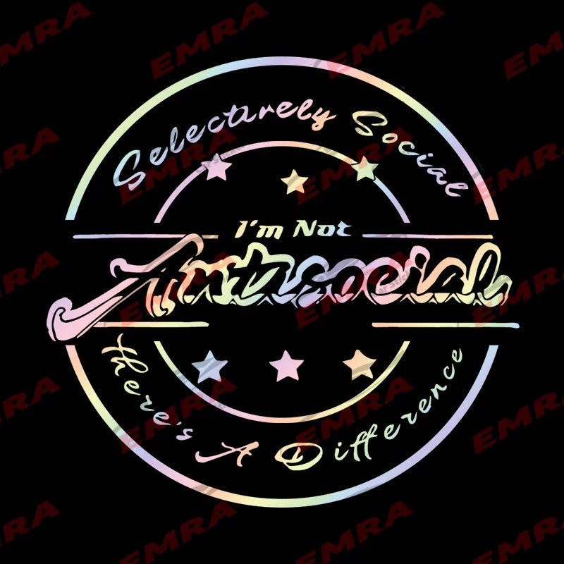 Antisocial Roundness for Car Sticker Individuation Decoration Windshield Rear External Accessories Waterproof Pvc Vinyl Decals (ONLINE ORDER ONLY)