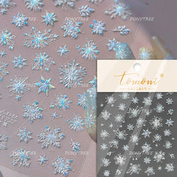 Shiny Pink Silver Hot Stamping Snow Adhesive Nail Art Sticker Snowflake Rhinestone Manicure Decal Nail Supplies for Professional (Online Order Only)