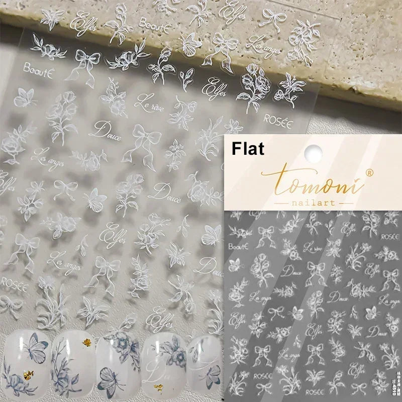 Dreamy Chic Butterfly Flower Bowknot Square Rhinestone Crystal 5D Self Adhesive Nail Art Stickers Fantasy Shiny Manicure Decals (ONLINE ORDER ONLY)