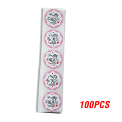 100-500pcs Round Paper Pink Pretty Things Inside Stickers Gold Thank You Stickers For Small Business Packaging Seal Label (ONLINE ORDER ONLY)