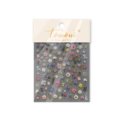 Gold Foil Dried Flowers Leaf Floral Print Daisy Rose Flower Peach Blossom Adhesive Nail Art Decoration Sticker Manicure Decals (ONLINE ORDER ONLY)