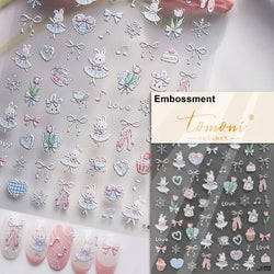 Cookies Chocolate Love Heart Flower Bowknot Rabbit Bunny Lace Bear Star Bouquet Rabbit Adhesive Nail Art Sticker Manicure Decal (ONLINE ORDER ONLY)