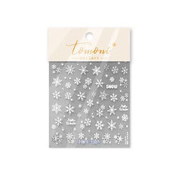Shiny Pink Silver Hot Stamping Snow Adhesive Nail Art Sticker Snowflake Rhinestone Manicure Decal Nail Supplies for Professional (Online Order Only)