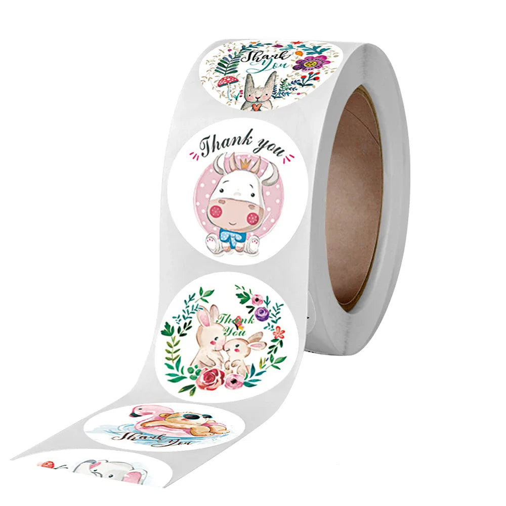 100-500pcs Round Cartoon Animal stickers for kids Teacher Reward Encourage Sticker Office Stationery for children 1inch (ONLINE ORDER ONLY)