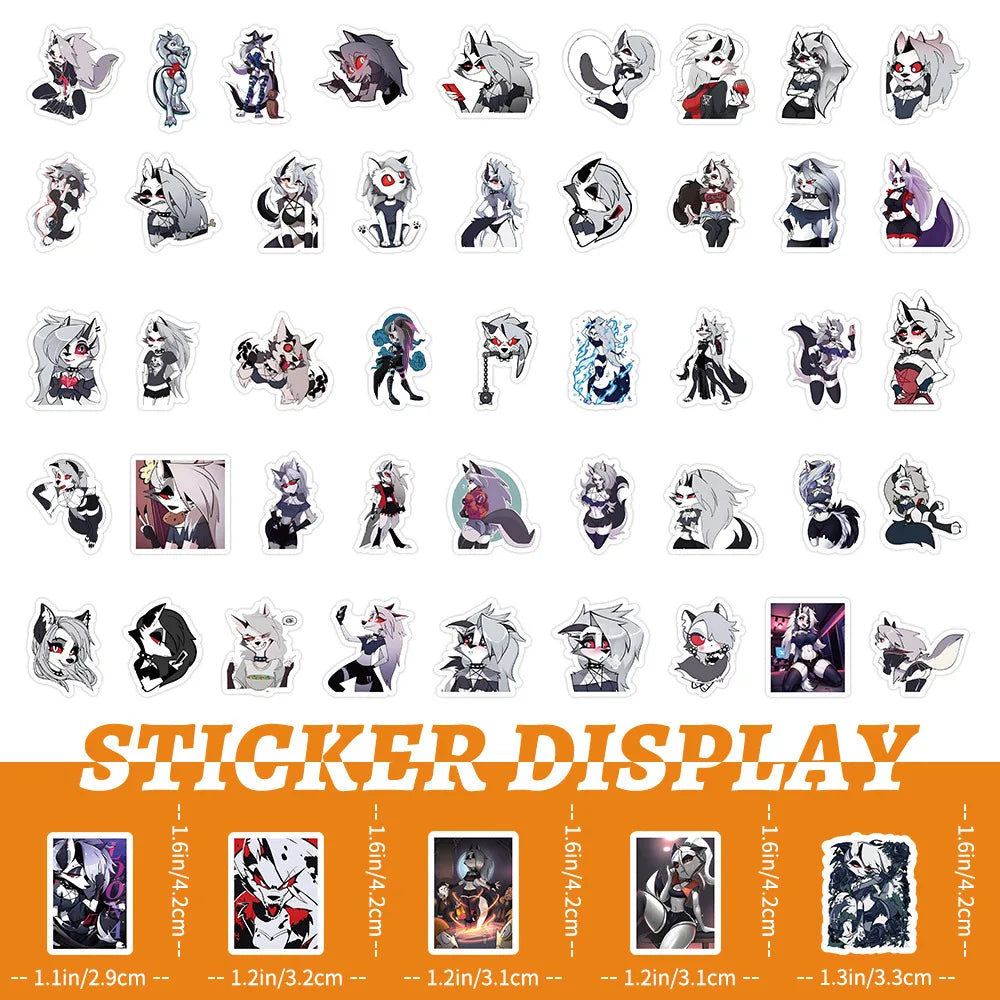 10/30/50/100PCS Helluva Boss Stickers Loona Cartoon Sticker Anime DIY Scrapbook Luggage Laptop Car Bike Skateboard Decals Toy (ONLINE ORDER ONLY)