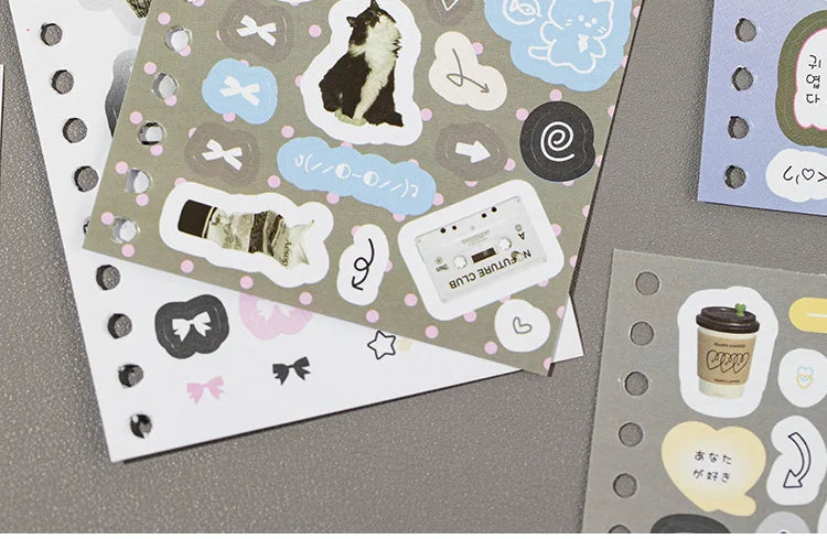 30sheets/piece Korean Ins Cute Collage Material Decorative Sticker Book Laptop Kpop Scrapbook Journal Kawaii Stickers Kids Gift (ONLINE ORDER ONLY)