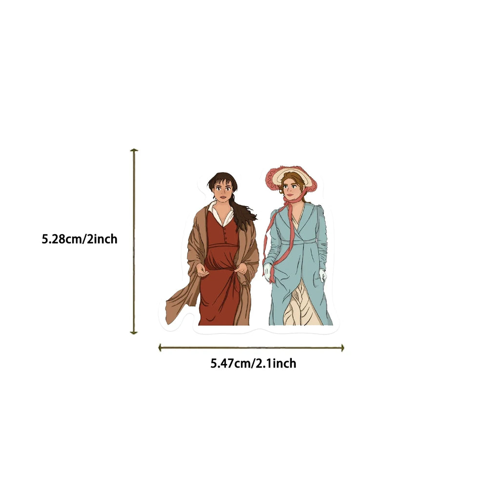 50pcs Pride And Prejudice Stickers TV Show Classic Movie Decals For Laptop Scrapbook Water Bottle Phone Bike Helmet Sticker (Online Order Only)