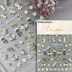 Spotless Lily Lilium Flowers Moon Pearl Crown Lily-white Pearl Necklace Pendant Self Adhesive Nail Art Stickers Manicure Decals (Online Order Only)