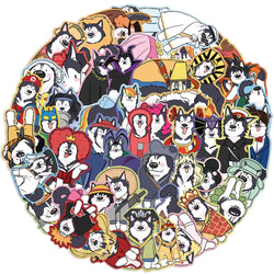 10/30/50PCS Cute Husky Cartoon Stickers Goofy Husky Graffiti Dog Decals Luggage Laptop Phone Guitar Car Bike Skateboard Sticker (ONLINE ORDER ONLY)