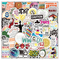 Jesus Christian Sayings Cartoon Stickers Decals Waterproof 10/30/50/100PCS (ONLINE ORDER ONLY)