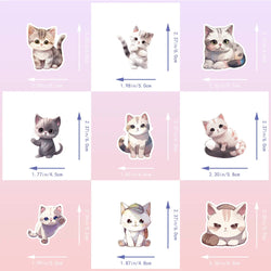 10/30/50pcs Cute Animal Cat Cartoon Stickers Kawaii Decals Laptop Scrapbook Phone Suitcase Stationery Sticker Kids Classic Toy (ONLINE ORDER ONLY)