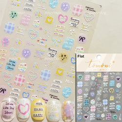 Pink Bowknot Star Moon Starburst Sun Polar Day Polar Night Sword Rose Flower Wreath Adhesive Nail Art Stickers Manicure Decals (ONLINE ORDER ONLY)