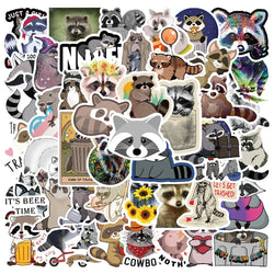 50Pcs 2022 New Cartoon Raccoon Stationery Sticker Waterproof Decals Laptop Scrapbooking Planner Diary Stickers Kids Gift Toys (ONLINE ORDER ONLY)