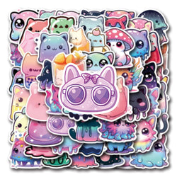 Cartoon Jelly Cat Stickers for Laptop, Fridge, Notebook, Phone - 10/30/50pcs (ONLINE ORDER ONLY)