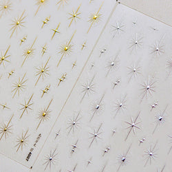 Gold Silver Starlight Laser Pink Colorful Glitter Star Bronzing Rhinestones Relief Nail Art Decorations Stickers Manicure Decals (ONLINE ORDER ONLY)