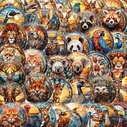 50PCS Glass Ball Animal PET Sticky Sticker Aesthetic Korean Stationery DIY Decoration Scrapbooking School Supplies for Kids (ONLINE ORDER ONLY)