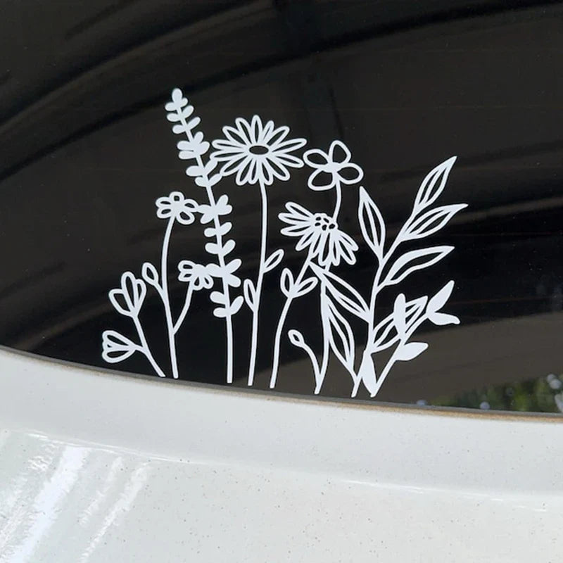 Wildflower Car Stickers Decoration Bumper Rear Window Fashion Stickers Plant Lover Creative Sport PVC Vinyl Decals (ONLINE ORDER ONLY)