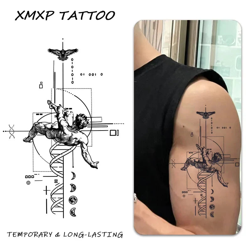 Fallen Angel temporary tattoo sticker, waterproof tattoo, lasts to 15 days fake tattoo, semi permanent tattoo Fallen Angel (ONLINE ORDER ONLY)