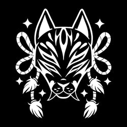 A Nine Tailed Fox Mask Car Sticker for  Window Door Motorcycle Sticker External Accessories Die Cutting Waterproof Vinyl Decals (ONLINE ORDER ONLY)