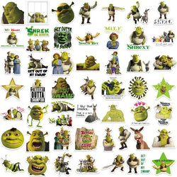 52pcs Cartoon Monster Shrek Graffiti Sticker DIY Suitcase Laptop Suitcase Guitar Star Sticker Waterproof Decals (ONLINE ORDER ONLY)