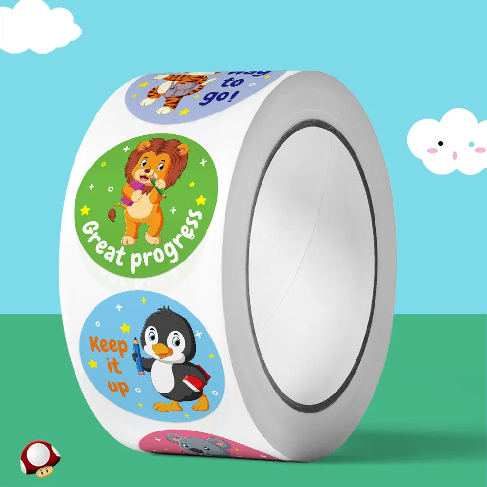 100-500pcs New Reward Sticker Teacher Child Classic Cute Decor Sticker For School Class Kids Student 1 Inch Round Stickers (ONLINE ORDER ONLY)