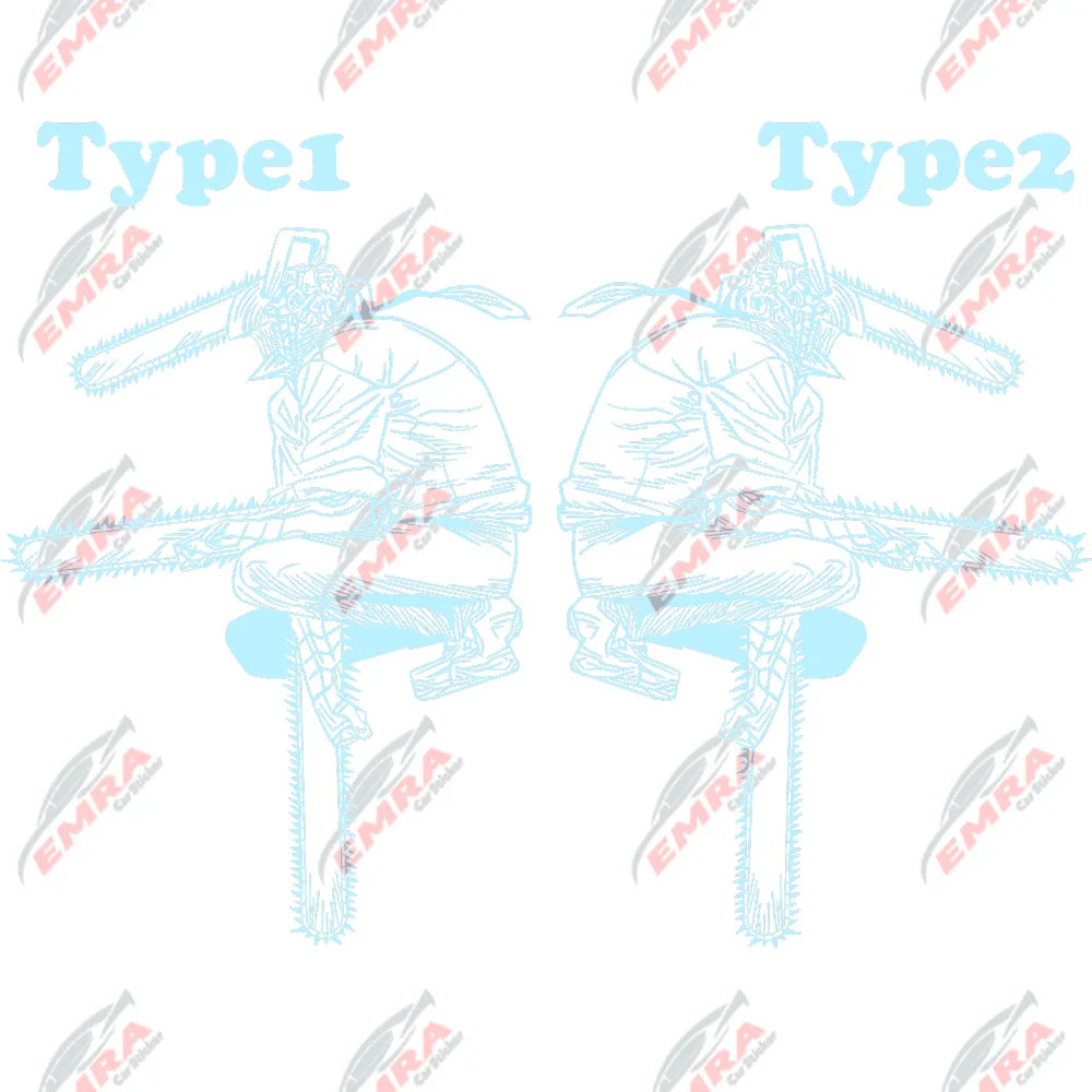 1PCS Chainsaw Man Stickers Anime Car Stickers For Door Hood Decoration External Accessories Die Cutting Waterproof Vinyl Decals (ONLINE ORDER ONLY)