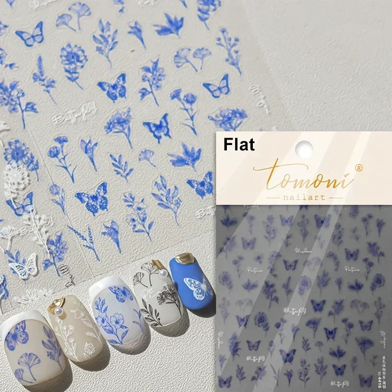 Dreamy Chic Butterfly Flower Bowknot Square Rhinestone Crystal 5D Self Adhesive Nail Art Stickers Fantasy Shiny Manicure Decals (ONLINE ORDER ONLY)