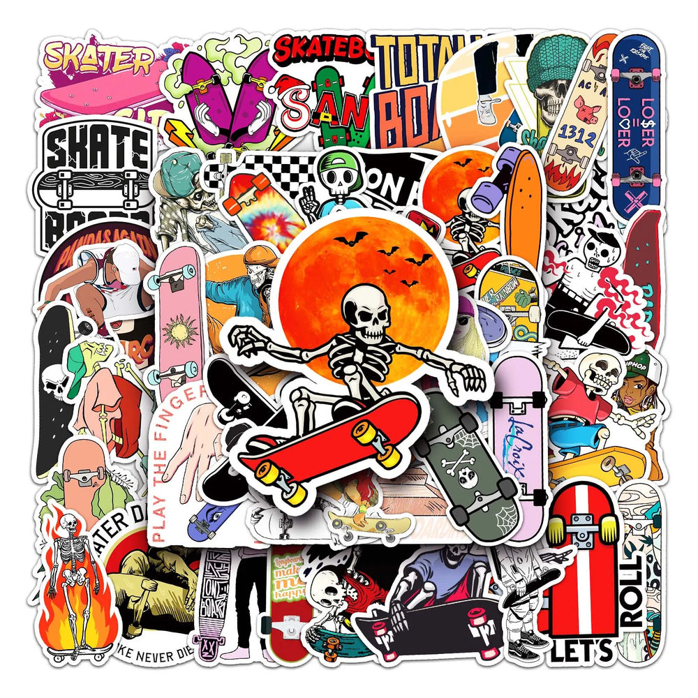 50Pcs Skateboard Cartoon Waterproof Vinyl Stickers (ONLINE ORDER ONLY)