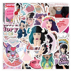 10/50PCS Singer Melanie Martinez Stickers Cartoon Decals DIY Scrapbook Album Suitcase Laptop Fridge Car Wall Sticker Kids Toy (Online Order Only)
