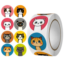 500pcs/Roll Cartoon Animal Stickers Anime Round Seal Diy Laptop Decals Stickers Cute Book Children Reward Kids Toy Gift (ONLINE ORDER ONLY)