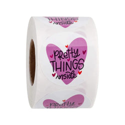 500pcs/roll Heart Stickers Thank You Stickers For Business Merci Packaging Stickers Rolling Love For Packaging Decoration (ONLINE ORDER ONLY)