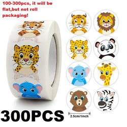100-500PCS New Kids Stickers Korean Stationery Rolling Cartoon Animal Stickers Roll Small Packaging Stickers Photocard Decor (ONLINE ORDER ONLY)