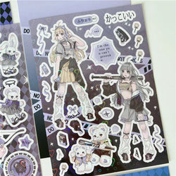 Sweet Cool Campus Girl Series Sticker Scrapbooking DIY Album Decoration Sticker Aesthetic Personalized Kawaii Stationery (ONLINE ORDER ONLY)