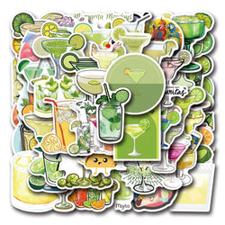Margarita Cocktail Stickers Pack - Drink Cartoon Decals for Luggage, Laptop, Phone, Guitar, Car, Bike, Toy (ONLINE ORDER ONLY)