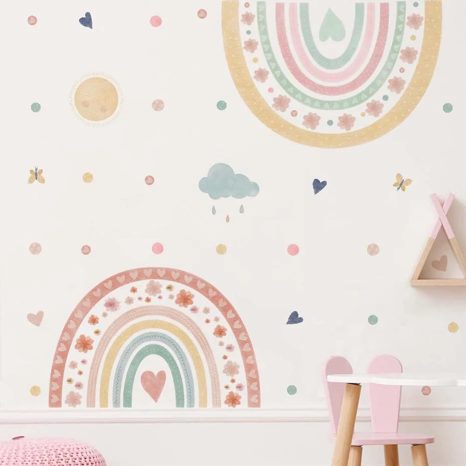 Rainbow Heart Star Cloud Wall Stickers Baby Room Decor (Online Order Only)
