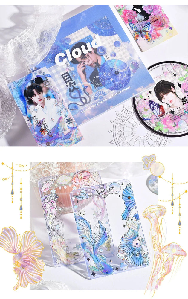 3Pcs Jellyfish Rose Butterfly Laser Sticker DIY Scrapbooking Happy Planning Photo Album Deco Stickers Art Kawaii Stationery (ONLINE ORDER ONLY)