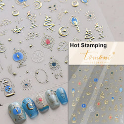 Metal Snake Flower Pattern Stars Eye Pot Moon Butterfly Story Retro Meteor Candle Hourglass Nail Art Sticker Manicure Tool Decal (ONLINE ORDER ONLY)
