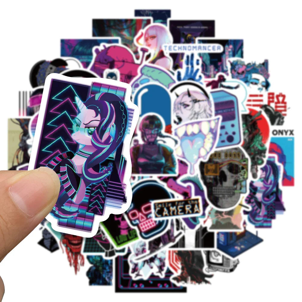 50PCS Y2K Harajuku Cyberpunk Toy Sticker Anime Cybernetic Cool Graffiti Kid Car Phone Laptop Motorcycle Helmet Decal Stickers (ONLINE ORDER ONLY)