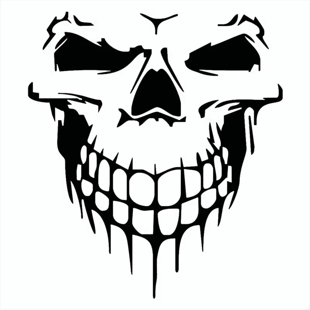 Skull Car Stickers Reflective Auto Window Trunk Vinyl Decals Waterproof DIY Horror Styling Decoration Accesorios Para Vehículos (ONLINE ORDER ONLY)