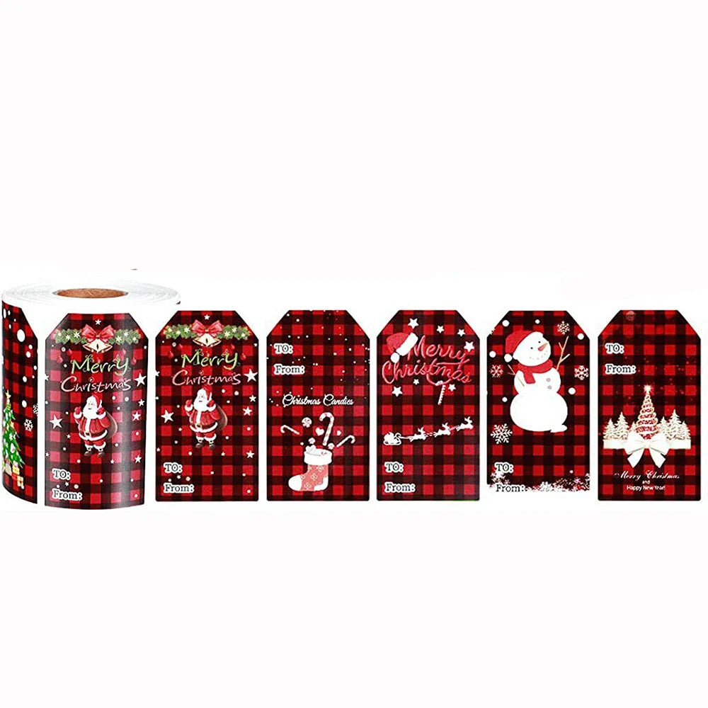 50-300Pcs Merry Christmas Theme Stickers for DIY Gift Decorate Baking Package Envelope Seal Labels Stickers Stationery  Stickers (Online Order Only)