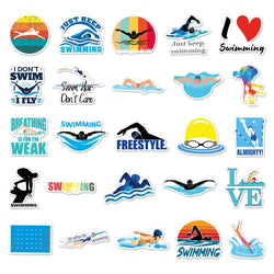 10/50pcs Outdoor Swimming Stickers Summer Seaside Surfing Waterproof Stickers DIY Skateboard Motorcycle Car Luggage Stickers (ONLINE ORDER ONLY)