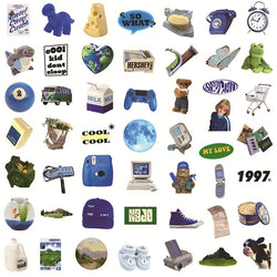 10/30/50PCS Fresh Cow Cheese PVC Graffiti Sticker Sticky Aesthetic Color Decorative Scrapbook DIY Child Phone Stationery Supply (ONLINE ORDER ONLY)
