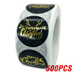 Rose Gold Merry Christmas Stickers Scrapbook 1inch 100-500pcs Sealing Label Stickers For Party DIY Packaging Stationery Stickers (ONLINE ORDER ONLY)