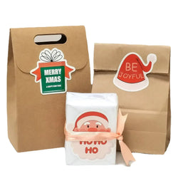 20-40Pcs Merry Christmas Stickers Santa Claus Christmas Hat Trees Gift Pattern Sticker Labels For Happy New Year Gift Package (ONLINE ORDER ONLY)