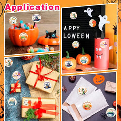 100-500pcs Halloween Stickers Pumpkin Handmade Labels Halloween Gift Decor Stickers Stationery stickers (ONLINE ORDER ONLY)