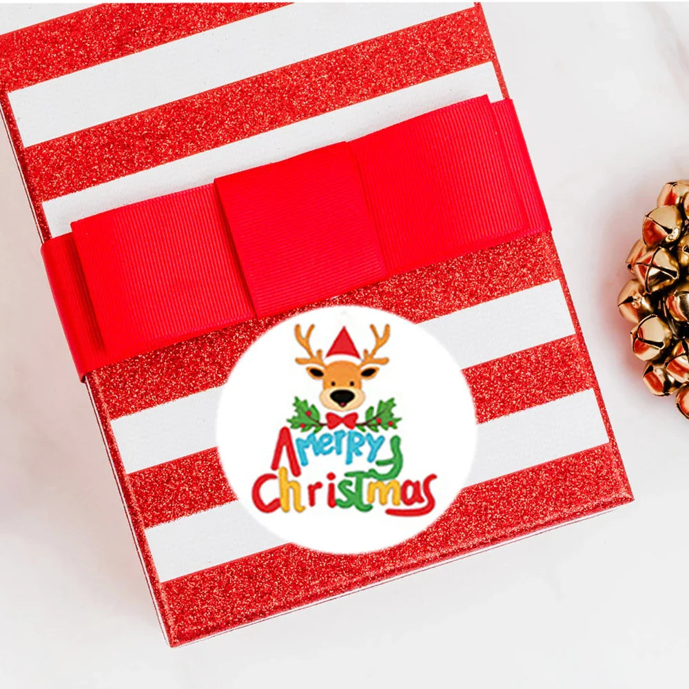 100-500pcs Cartoon Christmas Sticker Santa Claus Tree Paper Label New Year Christmas Snowman Stationery Stickers For Kids Gift (Online Order Only)
