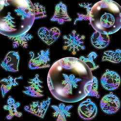 10/30/50/100pcs Twinkle Holographic Laser Stickers Aesthetics Decals Laptop Notebook Phone Car Gradient Cute Sticker Decals Gift (ONLINE ORDER ONLY)