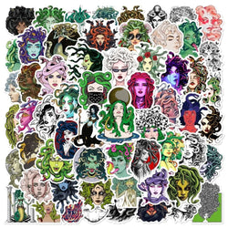 10/50Pcs Cartoon Snaker Medusa Stickers for Car Suitcase Skateboard Guitar Laptop Phone Decor Graffiti Waterproof Sticker Toys (ONLINE ORDER ONLY)